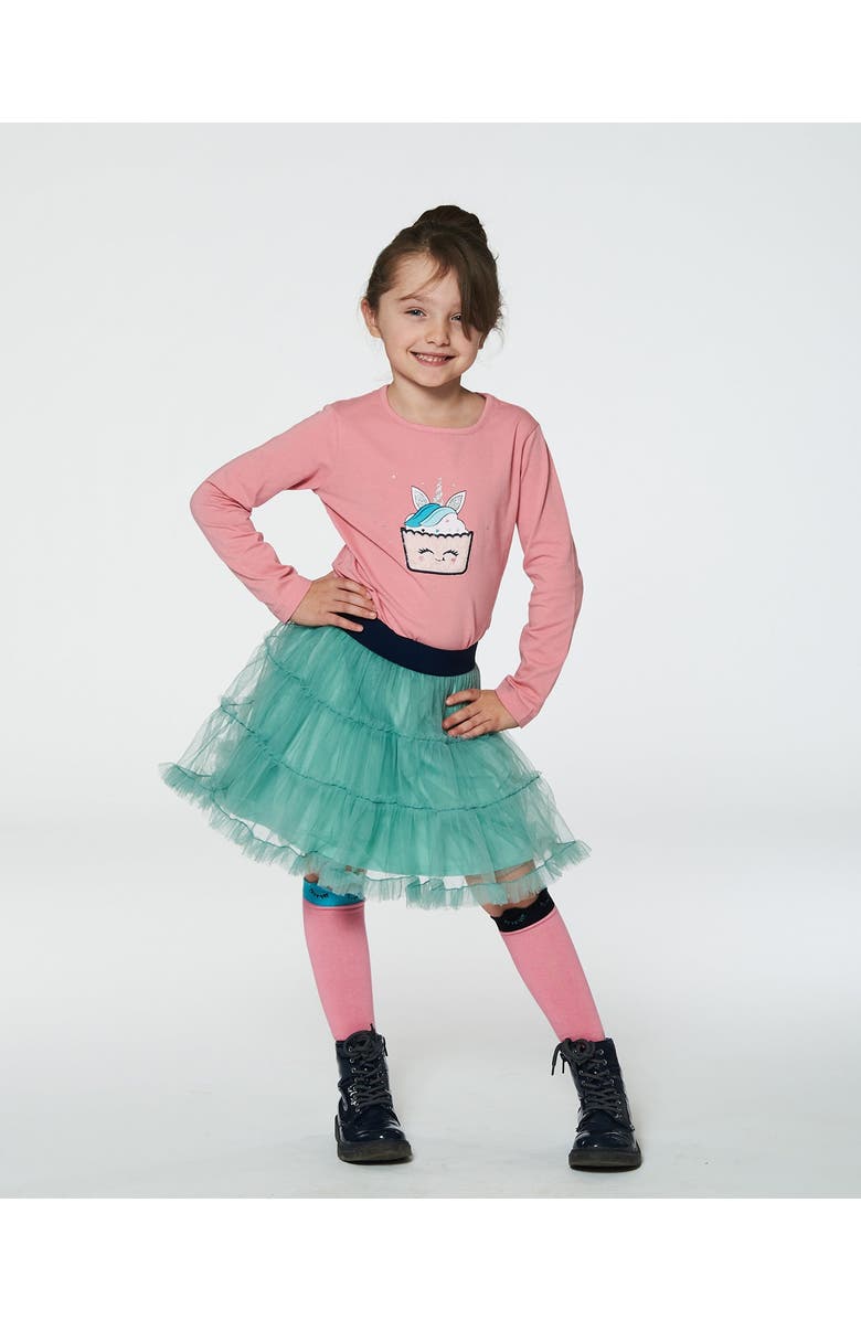 Deux par Deux Girl's Organic Cotton T-Shirt With Print Pink, Alternate, color, 