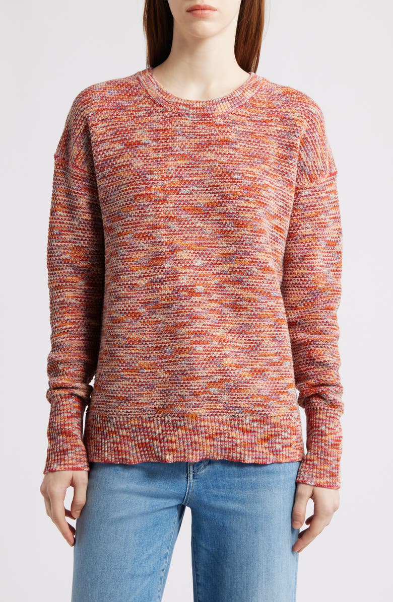 NIC+ZOE Space Dye Cotton Sweater, Main, color, Spice Multi