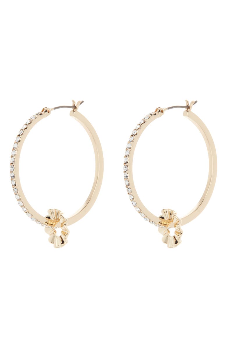 Anne Klein Pavé Crystal Hoop Earrings, Main, color, 