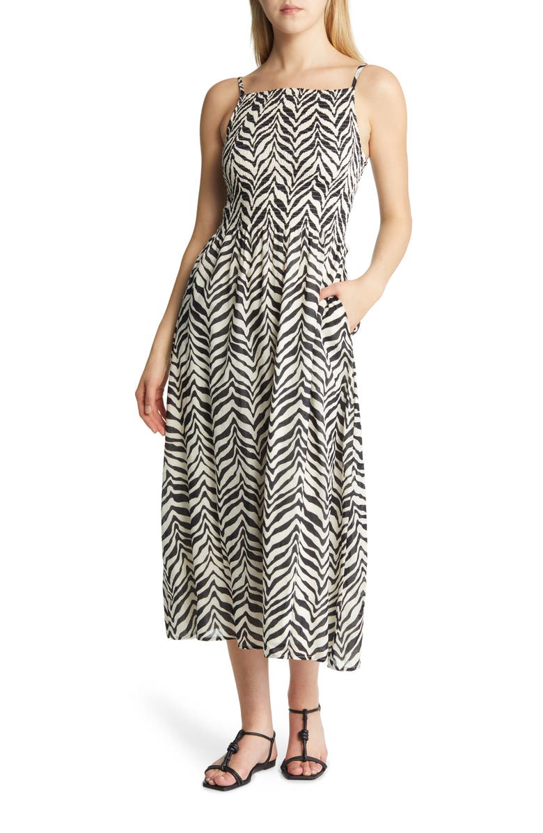 Faithfull the Brand Nolie Abstract Stripe Cotton Sundress, Main, color, 