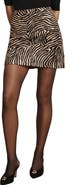 Veronica Beard Ohemia Zebra Print Genuine Calf Hair Skirt
