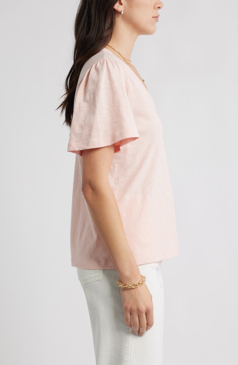 Caslon<sup>®</sup> Bell Sleeve V-Neck T-Shirt, Alternate, color, Pink Delight