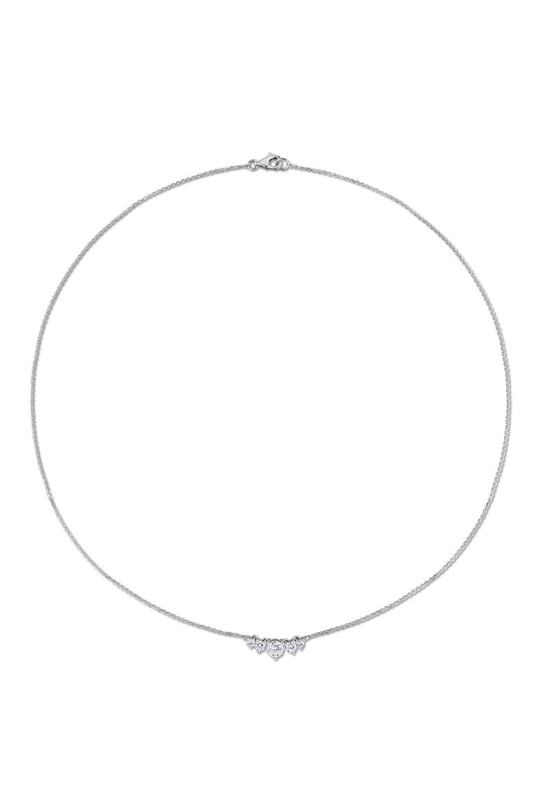 Lab-Grown Diamond 5-Stone Necklace 14k, Alternate, color, White Gold