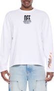 L/AB C/O OFF-WHITE Off Active Tape Appliqué Long Sleeve Graphic T-Shirt