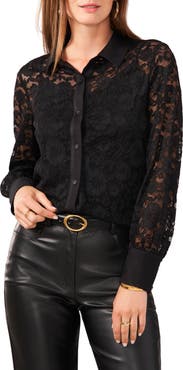 Vince Camuto Lace Button-Up Shirt