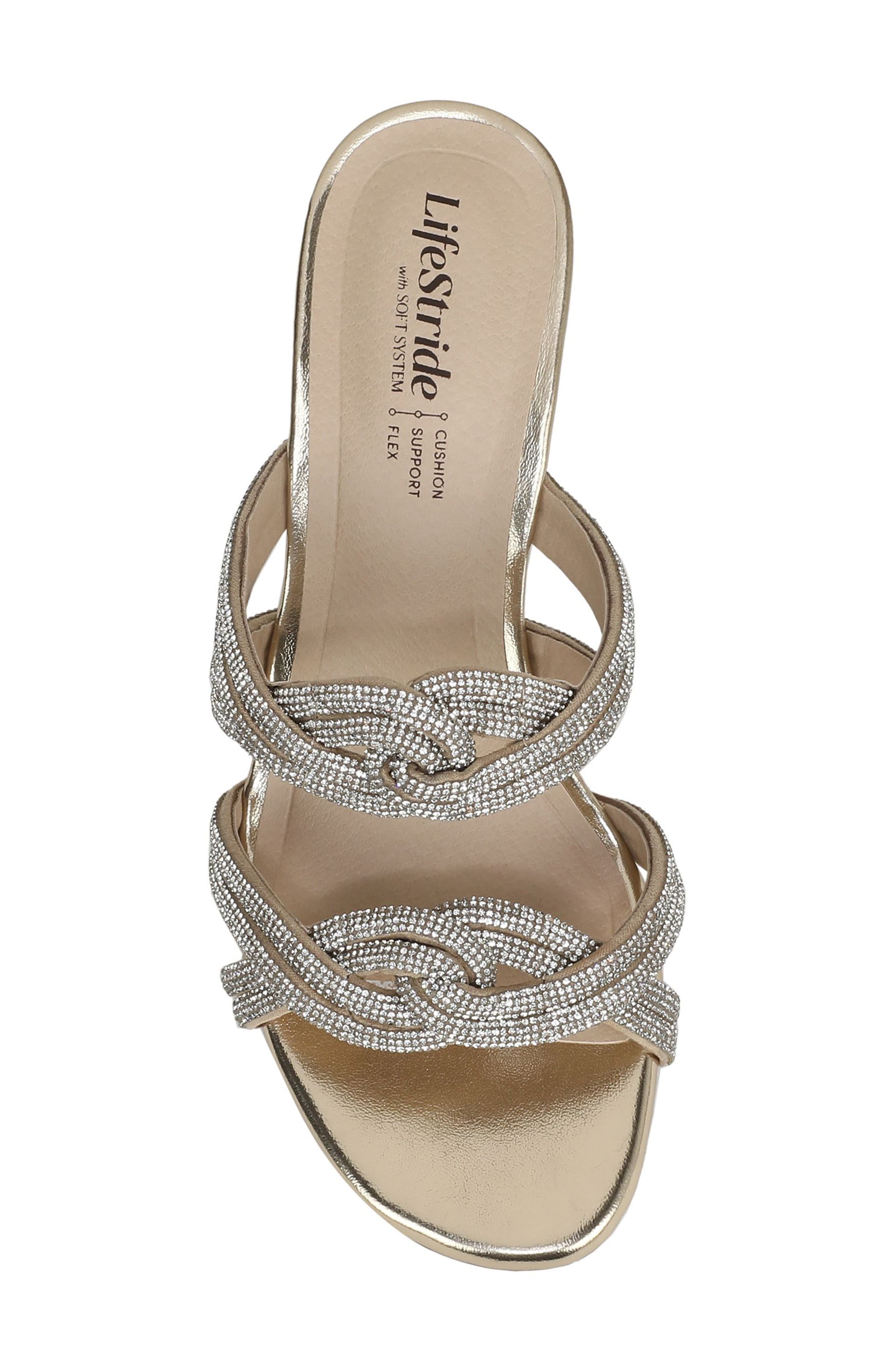 Night Out Crystal Embellished Slide Sandal, Alternate, color, GOLD