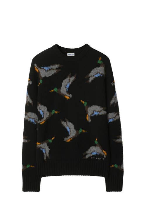 Shop Burberry Duck Wool Sweater In Black