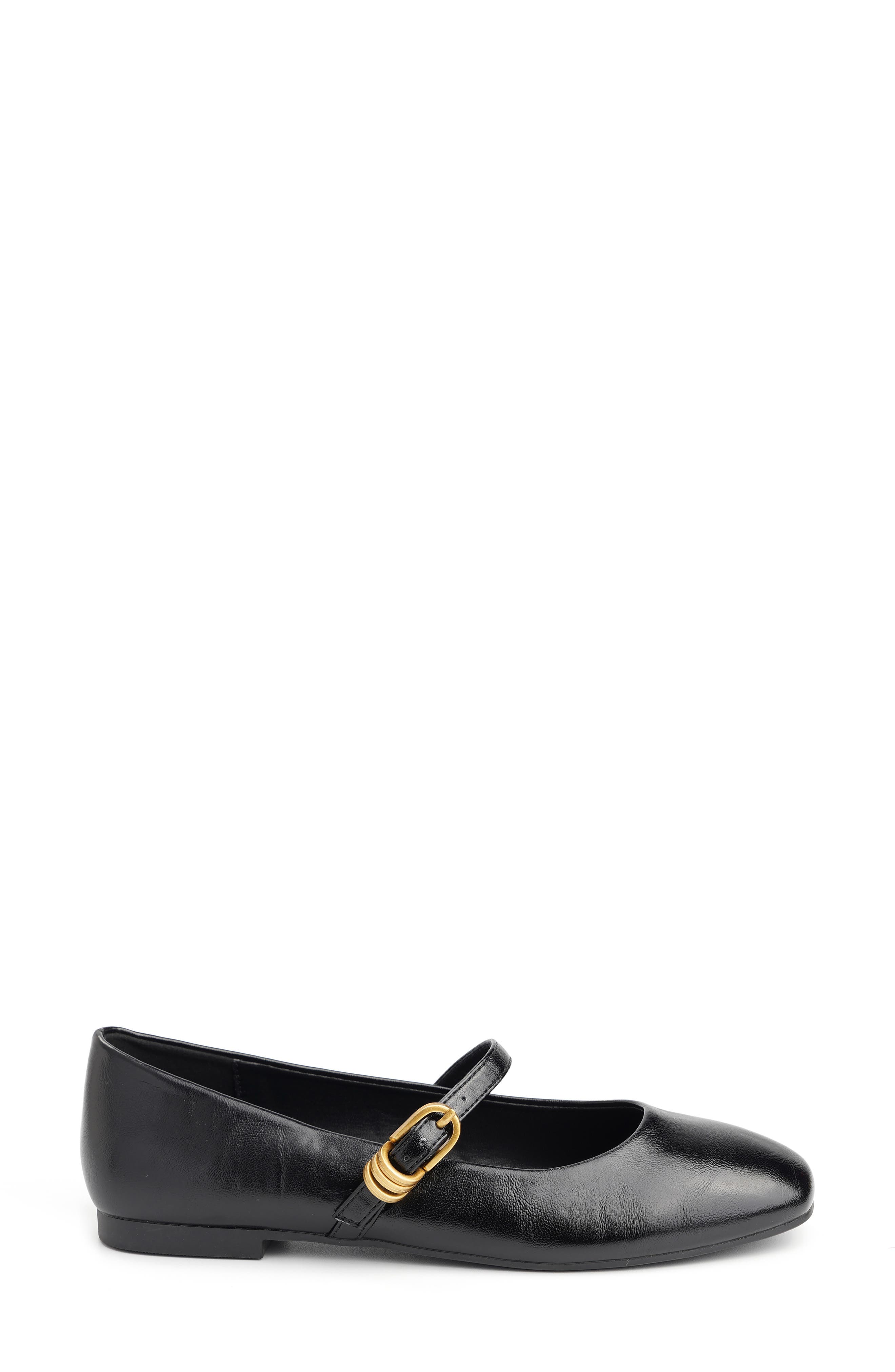 Laraine Faux Leather Mary Jane Flat, Alternate, color, BLACK