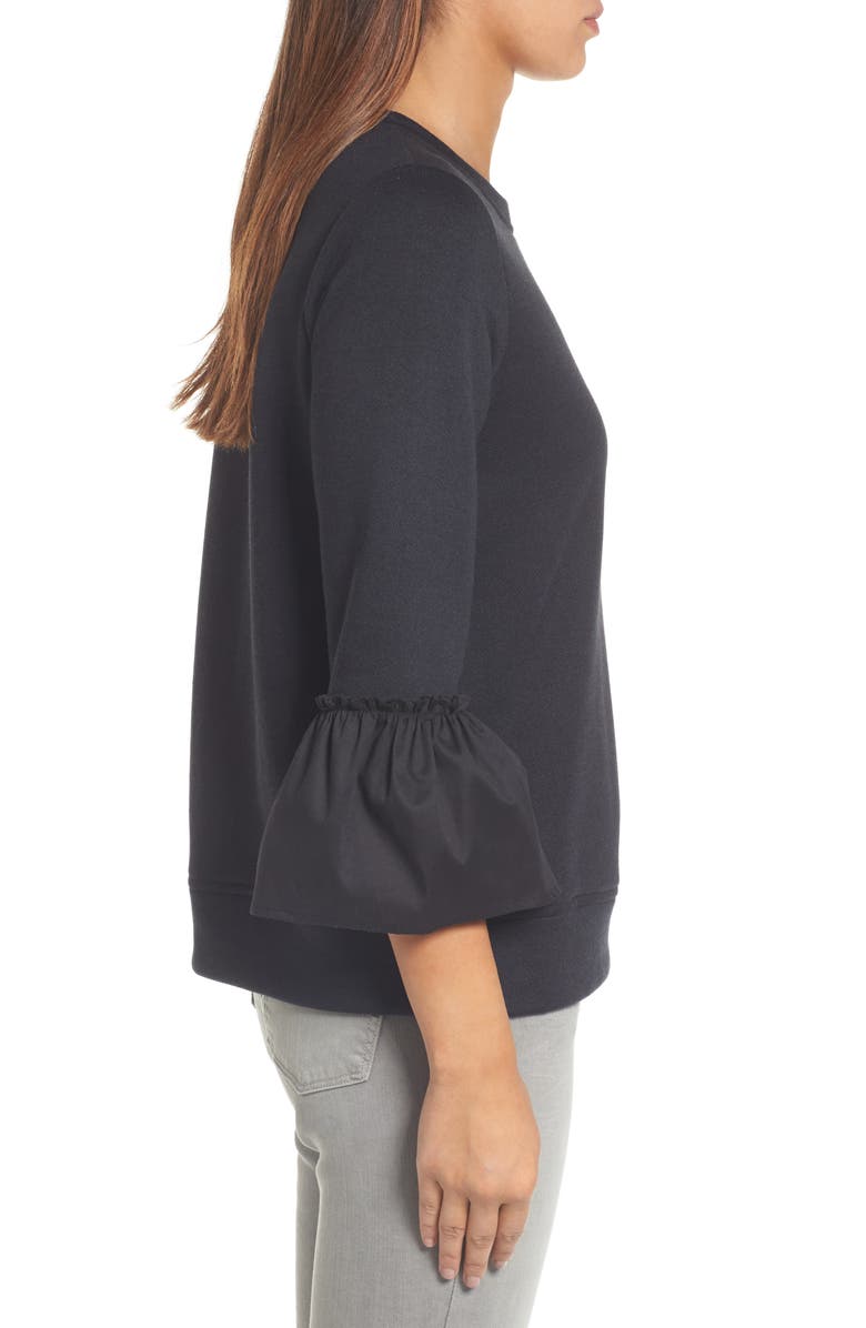 GIBSONLOOK Gibson Ruffle Sleeve Stripe Sweatshirt, Alternate, color, 