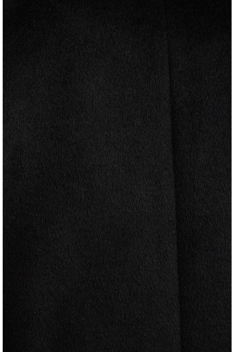 Faux Fur Collar Single Breasted Coat, Alternate, color, BLACK