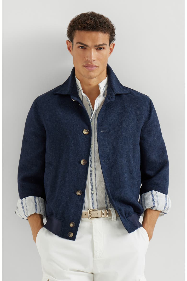 Hopsack outerwear jacket, Alternate, color, Navy Blue
