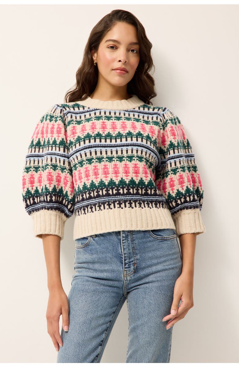 Marie Oliver Gail Sweater, Alternate, color, Forest