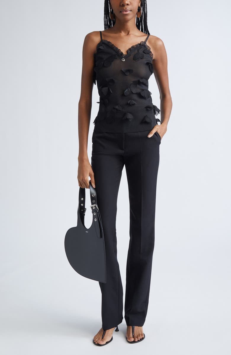 Coperni Butterfly Appliqué Techno Camisole, Alternate, color, Black