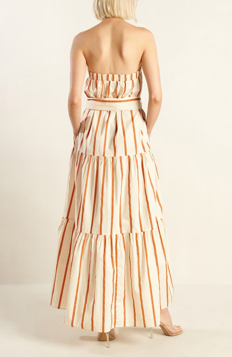FREEMARKET Strapless Stripe Maxi Dress, Alternate, color, Ivory/ Rust