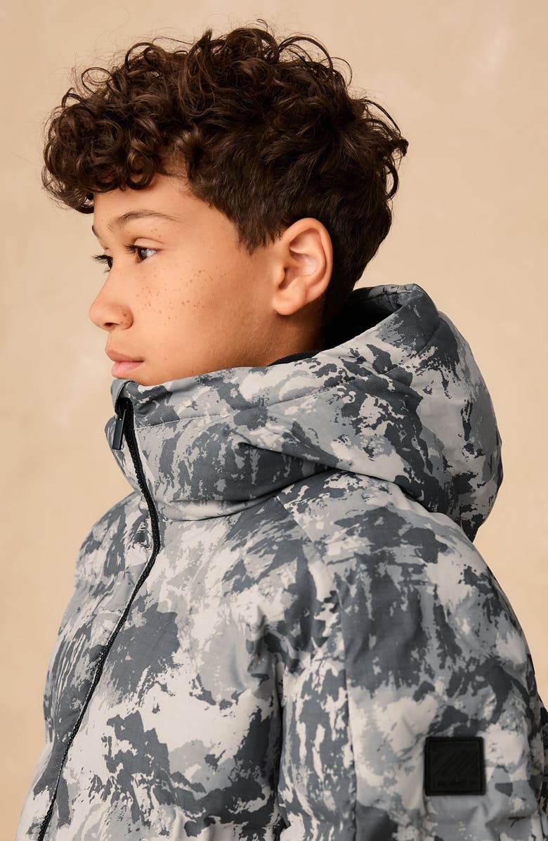 NEXT Kids' Camo Print Hooded Jacket, Alternate, color, Grey Multi