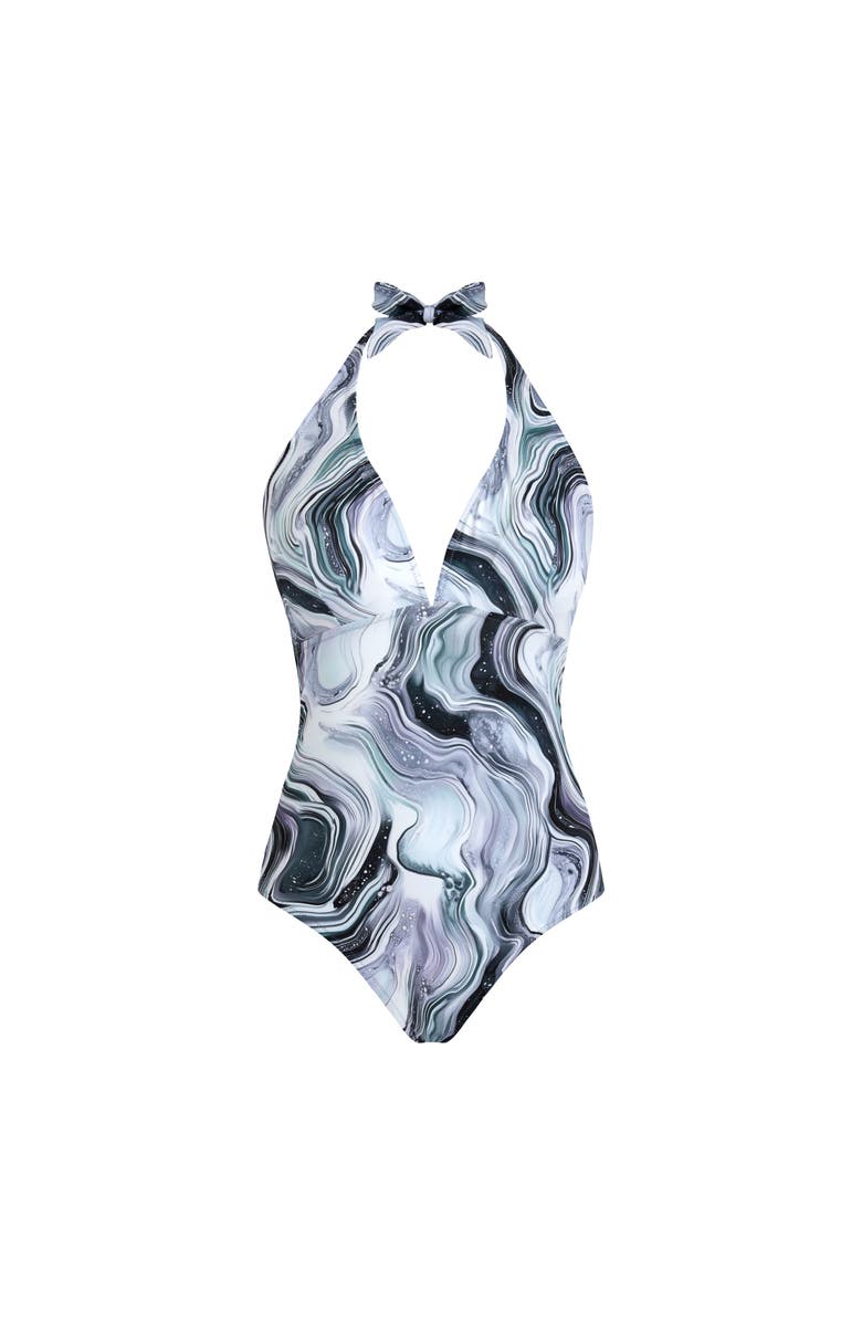 Vilebrequin Women Halter One-piece Swimsuit Marble, Main, color, White
