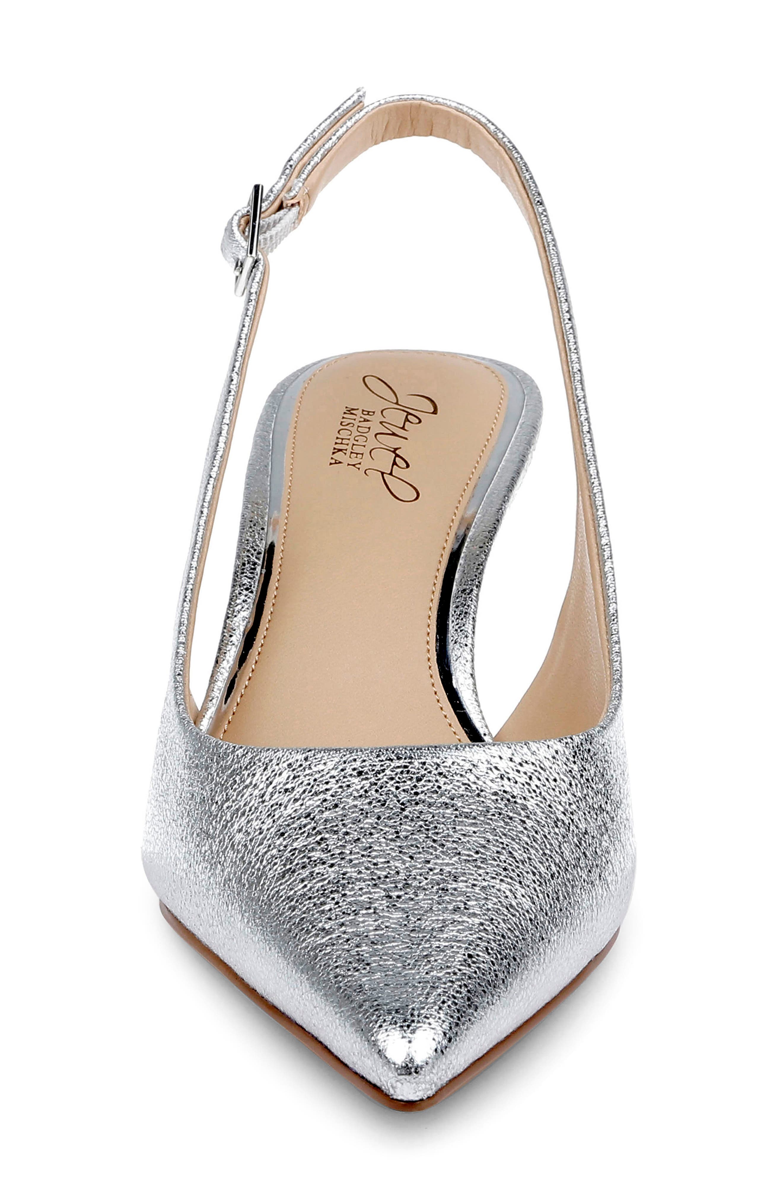 Ilana Slingback Pump, Alternate, color, SILVER TEXTILE