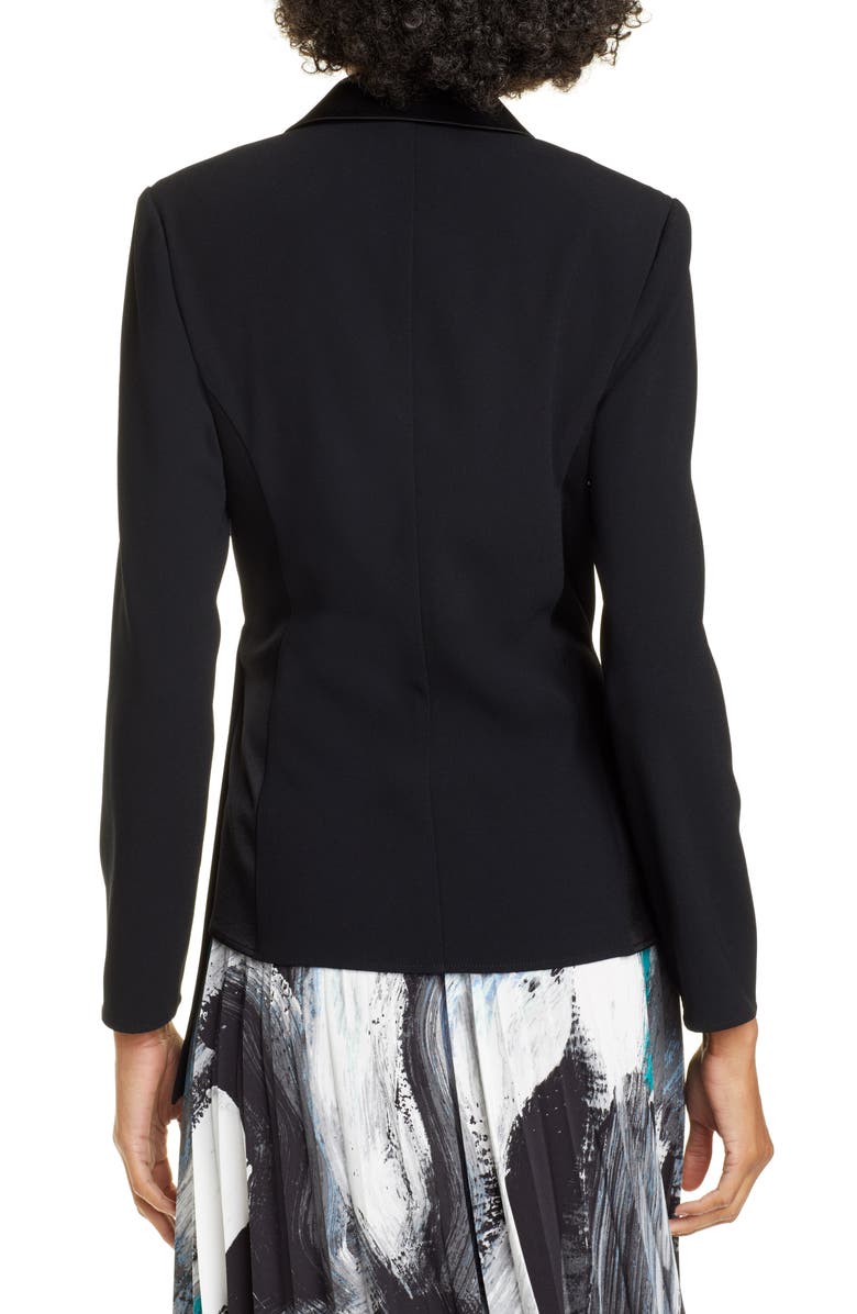 DVF Lana Satin Shawl Collar Wrap Blouse, Alternate, color, 