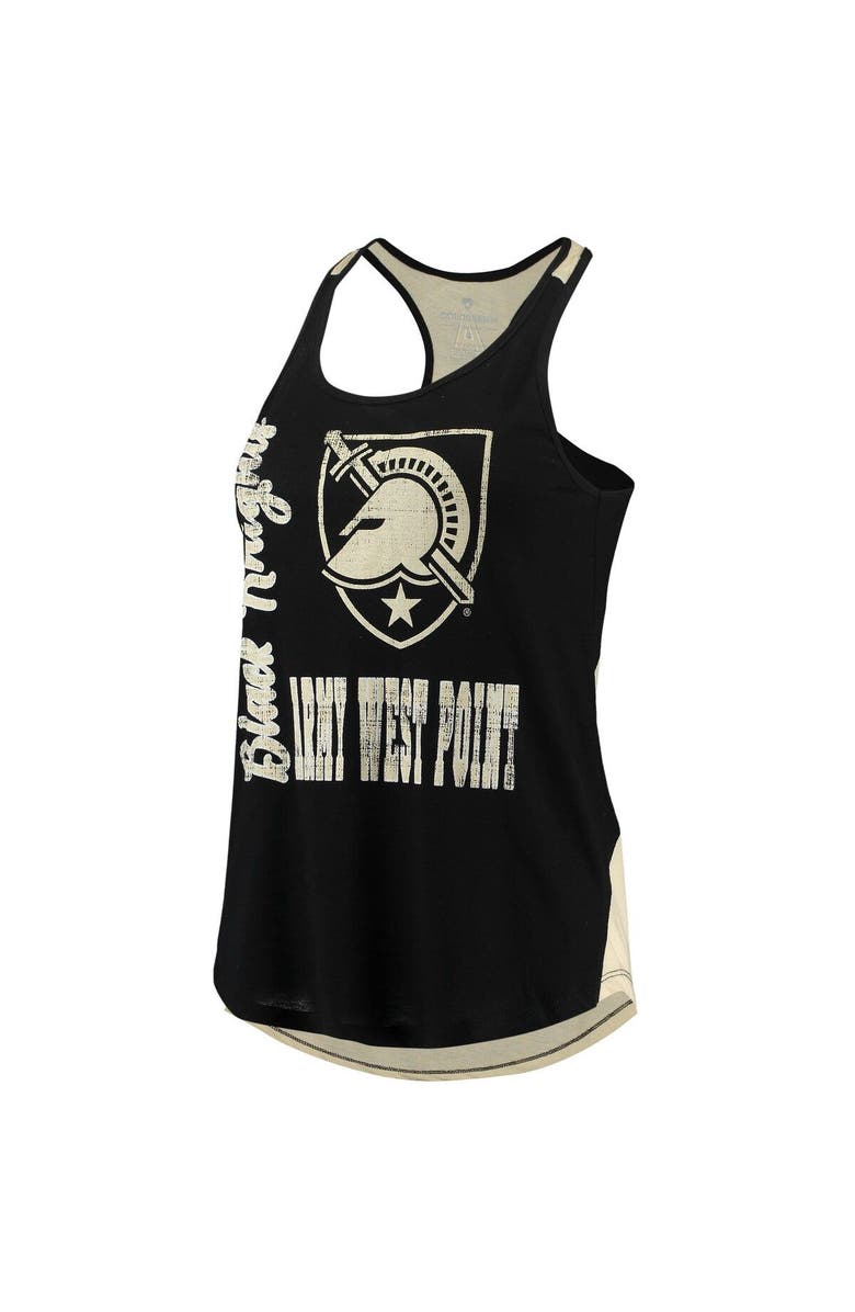 COLOSSEUM Women's Colosseum Black/Gold Army Black Knights George Glass 2-Hit Scoop Neck Racerback Tank Top, Alternate, color, 