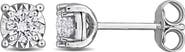 Created Forever Sterling Silver Round Lab Grown Diamond Stud Earrings