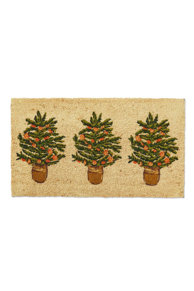 Citrus Tree Coir Door Mat Everyday Multicolor Easy Clean, Main, color, Multicolored