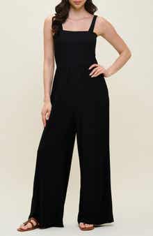 WEST K Smocked Knit Sleeveless Jumpsuit