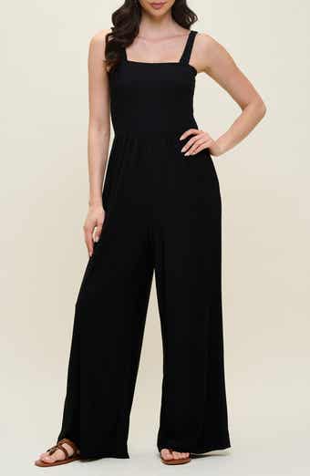 WEST K Smocked Knit Sleeveless Jumpsuit