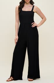 WEST K Smocked Knit Sleeveless Jumpsuit