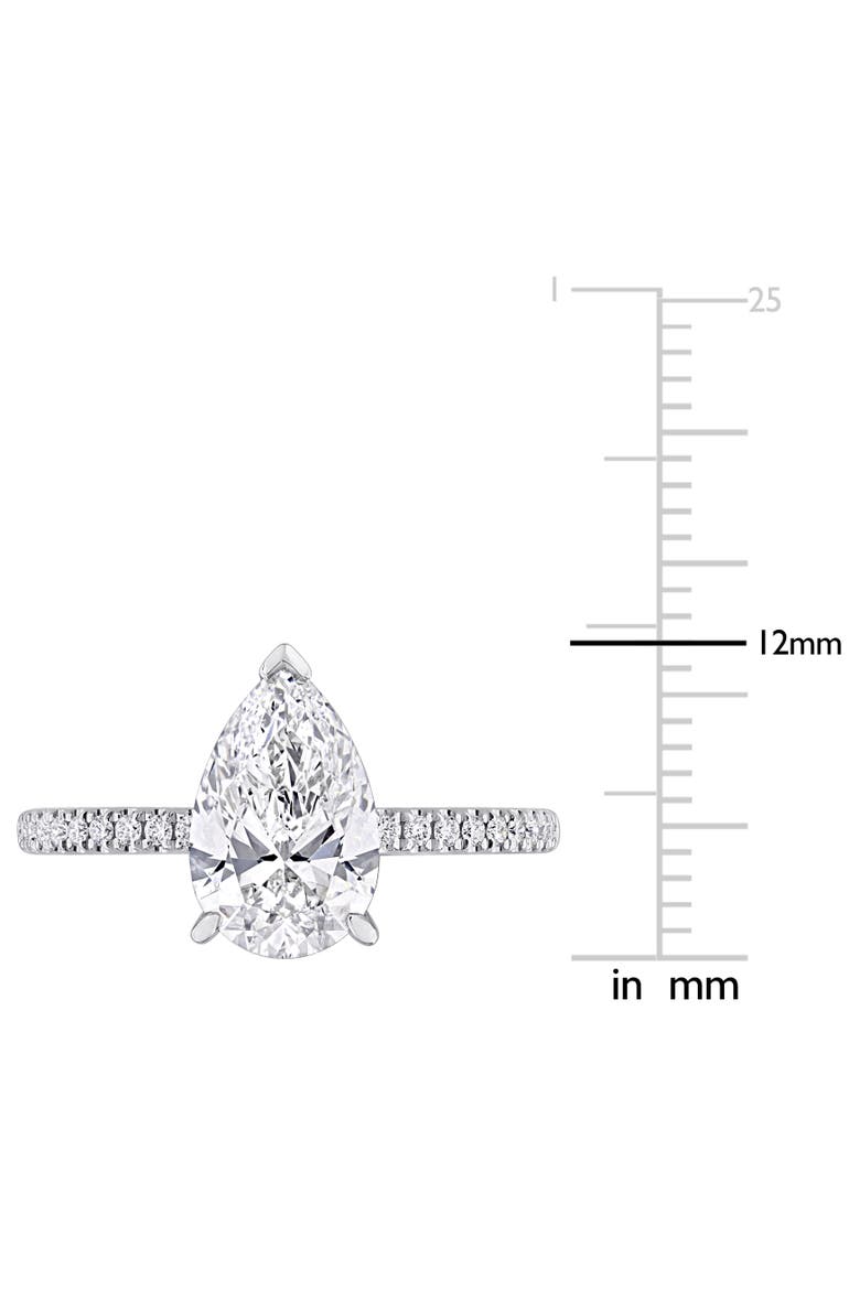 2-1/6 CTW Lab-Grown Diamond Pear Solitaire Ring 14k, Alternate, color, White Gold