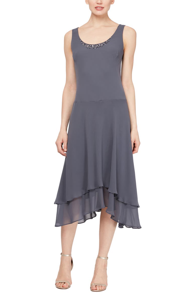 SL FASHIONS Sequin Beaded Dress & Jacket Set, Alternate, color, Ste