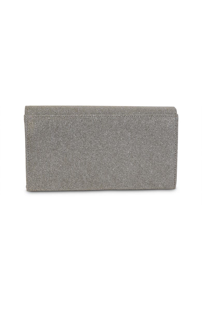 Jewel Badgley Mischka Julia Crystal Bow Flap Clutch, Alternate, color, Silvergold