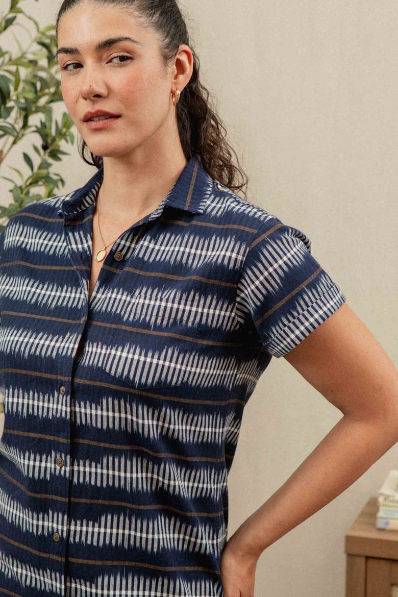 Loren Shirt Dress, Alternate, color, Dusk Mirage