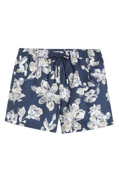 Floral Print Swim Trunks