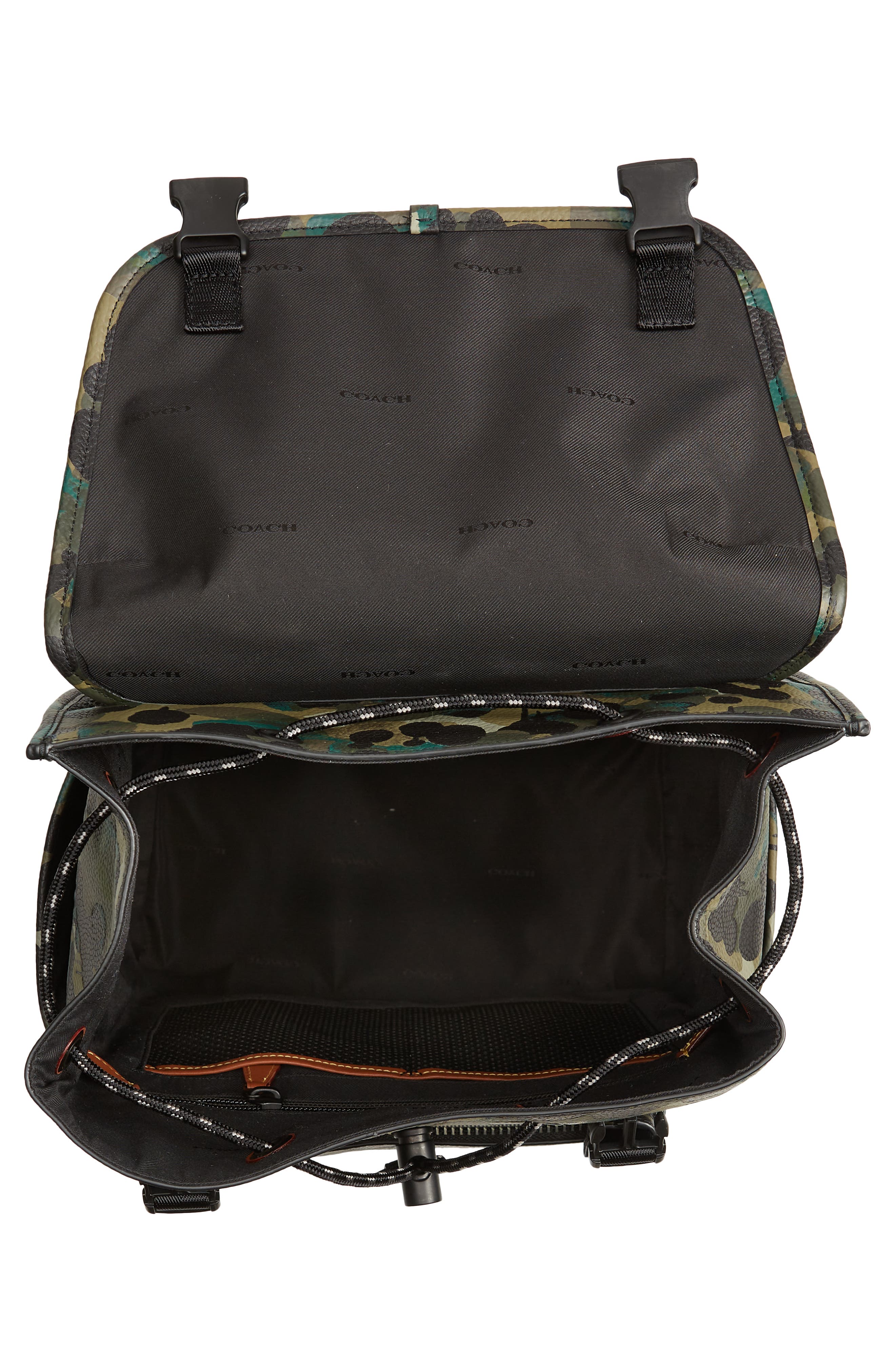 COACH League Camo Print Leather Backpack, Alternate, color, 