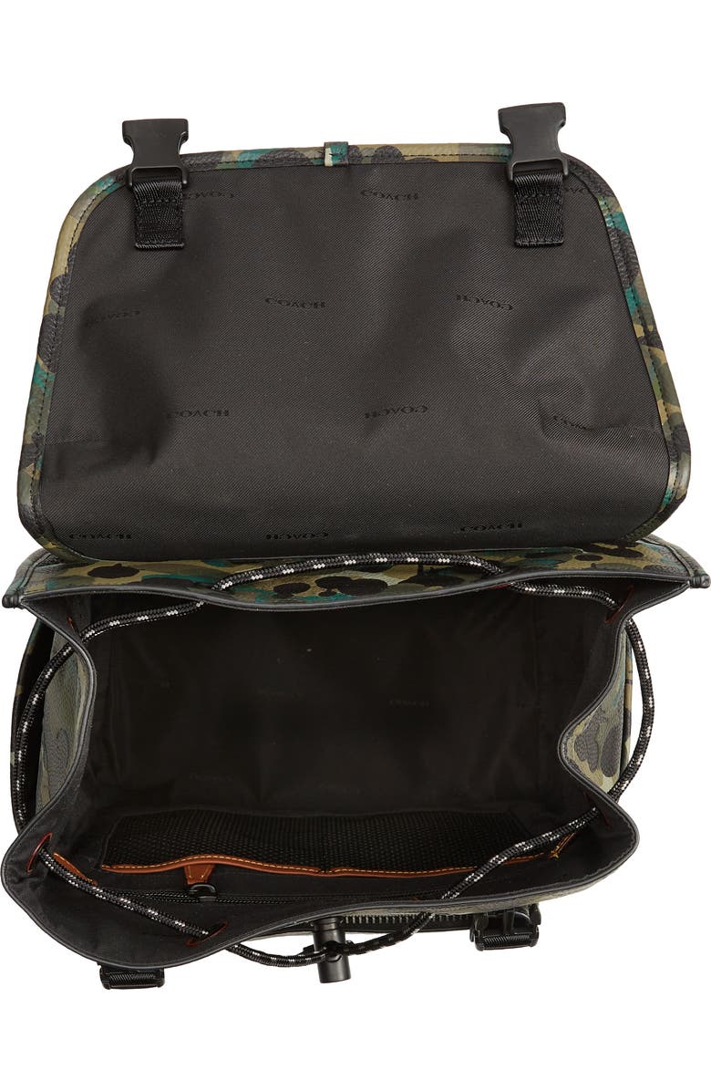 COACH League Camo Print Leather Backpack, Alternate, color,