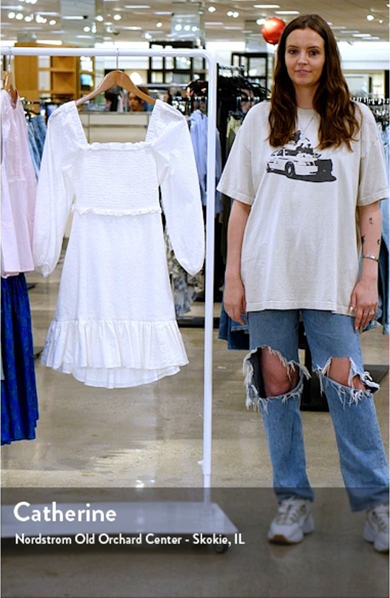 Denise Smocked Long Sleeve Eyelet Dress, sales video thumbnail