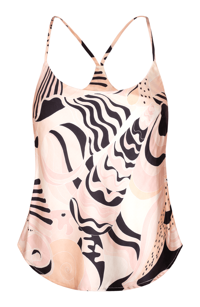 Untitled in Motion Salacia Bias-Cut V-Back Printed Tank, Main, color, Shells