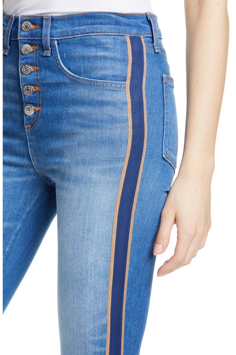 Carolyn Tuxedo Stripe Baby Boot Crop Jeans, Alternate, color, JAGGER