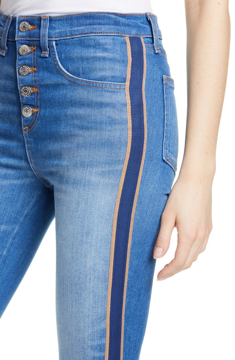 Veronica Beard Carolyn Tuxedo Stripe Baby Boot Crop Jeans, Alternate, color, 