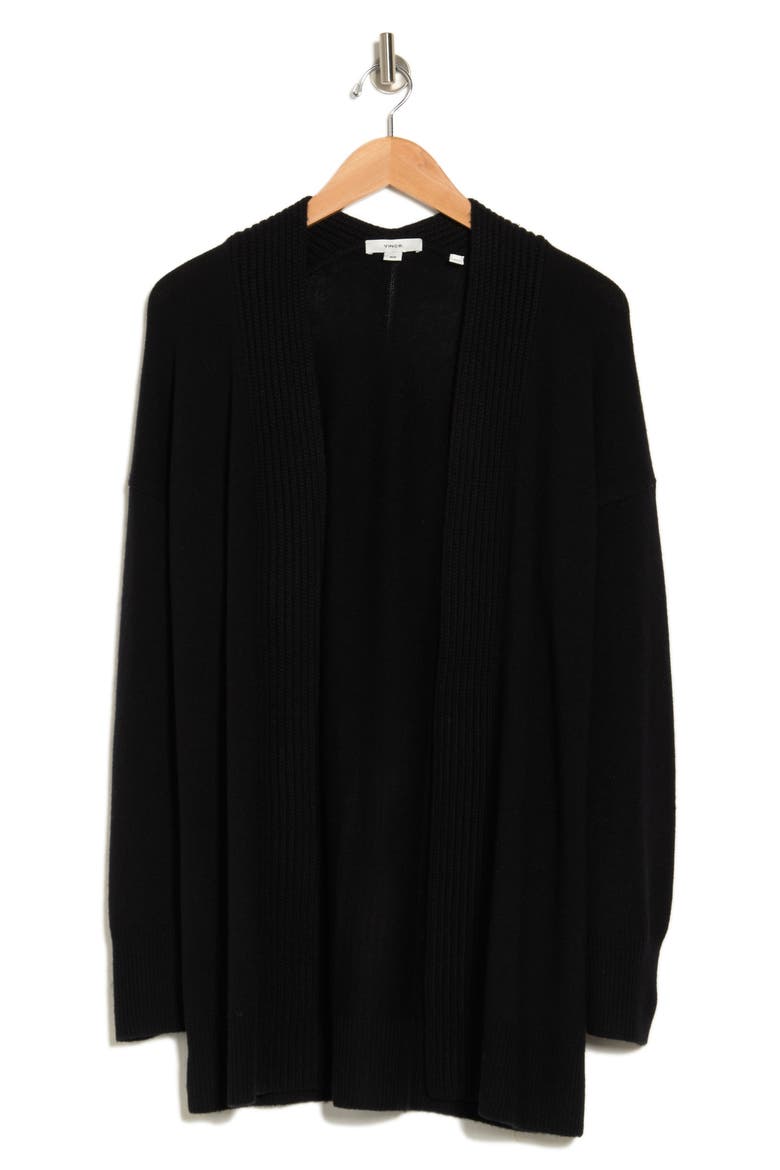 Wool & Cashmere Cardigan, Alternate, color, BLACK