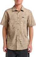 Quiksilver Geo Print Cotton Blend Button-Up Shirt