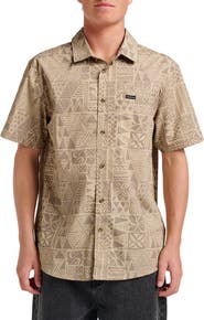 Quiksilver Geo Print Cotton Blend Button-Up Shirt