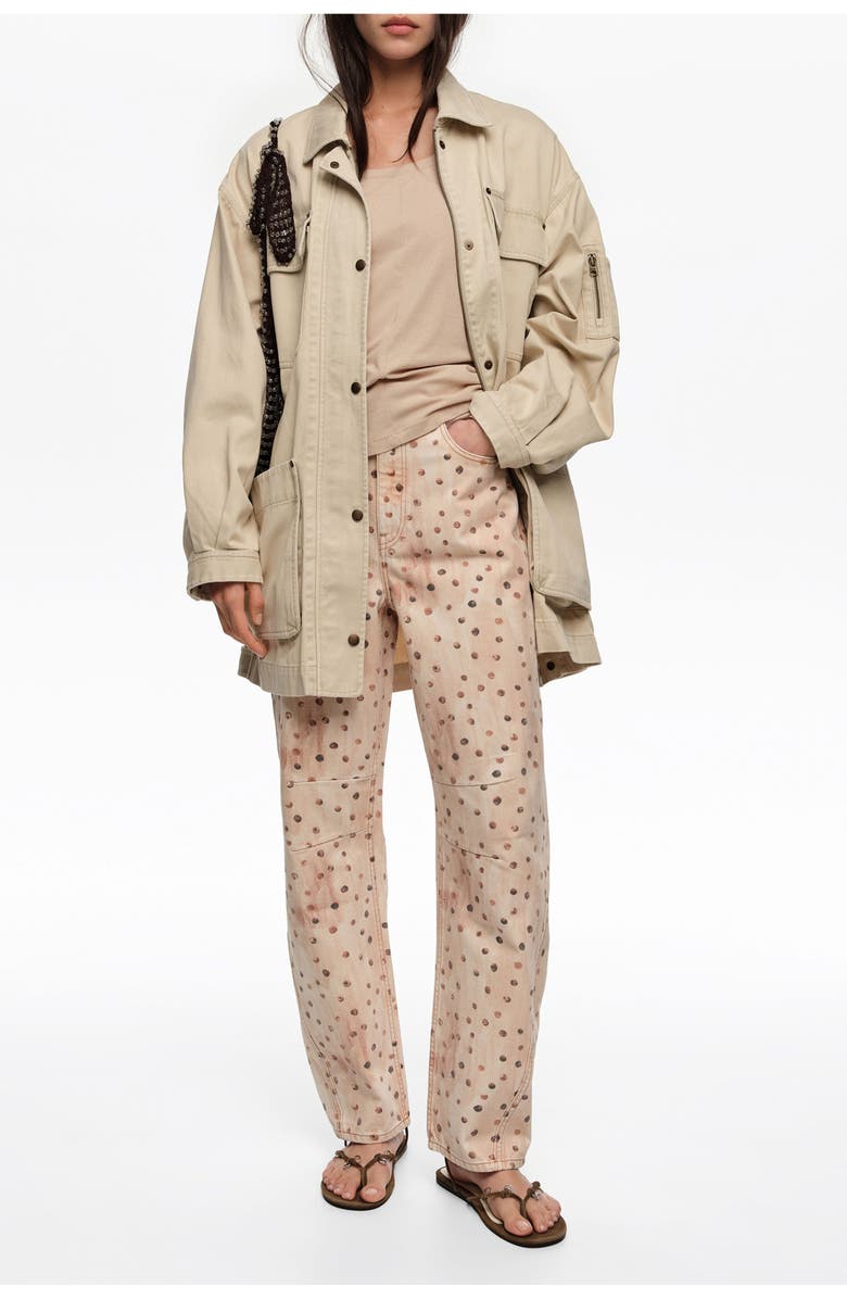 Bimba y Lola BARREL - Dots Denim Trousers, Alternate, color, Watercolor Dots