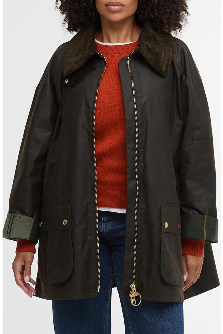 Allerston Water Repellent Waxed Cotton Jacket, Main, color, OLIVE