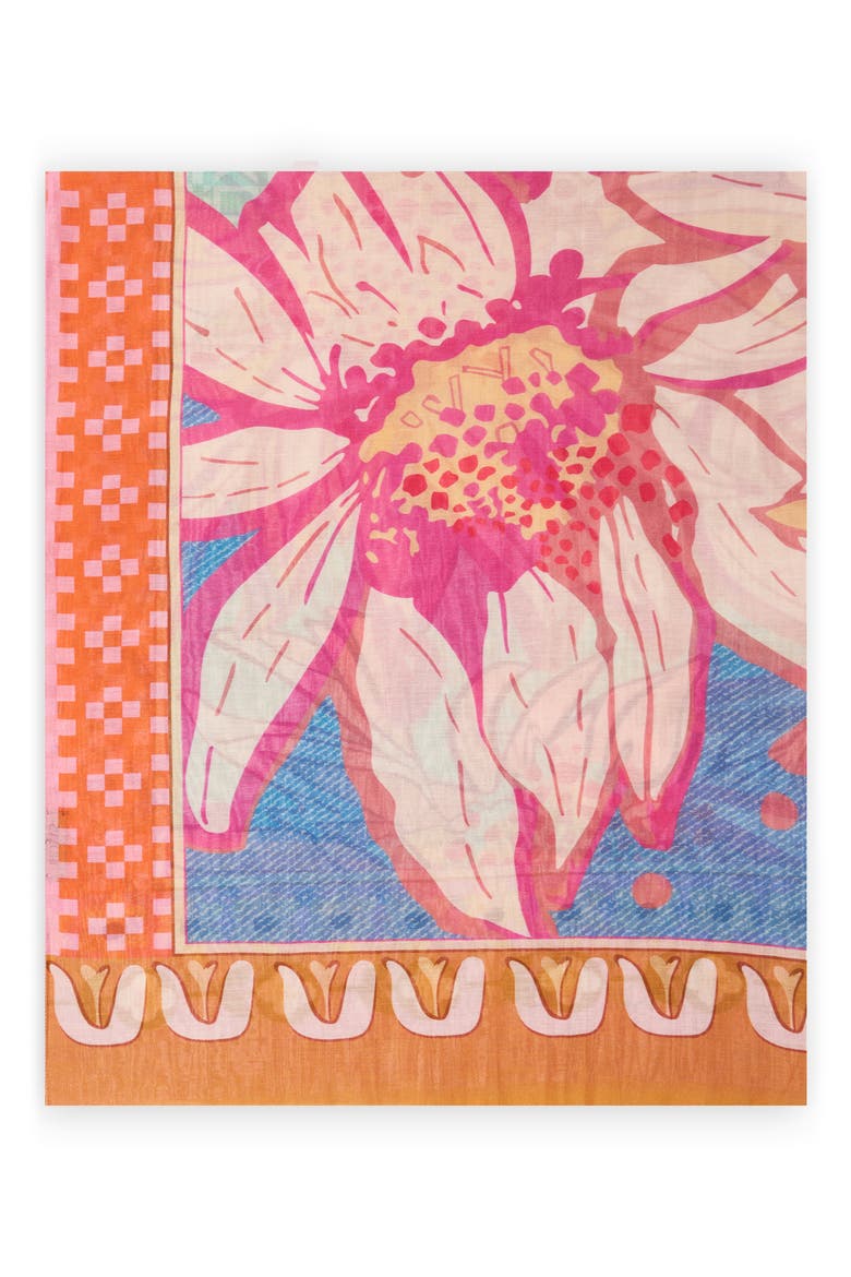 Birds & Filigree Print Scarf, Alternate, color, PINK