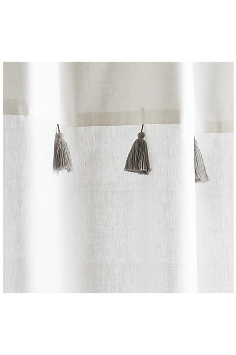 Panama Stripe Shower Curtain, Alternate, color, GREY
