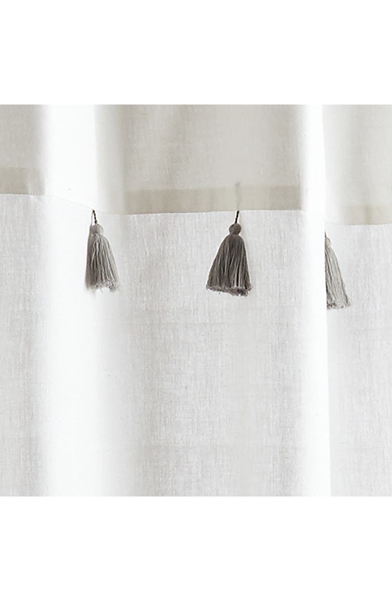 Peri Home Panama Stripe Shower Curtain, Alternate, color, Grey