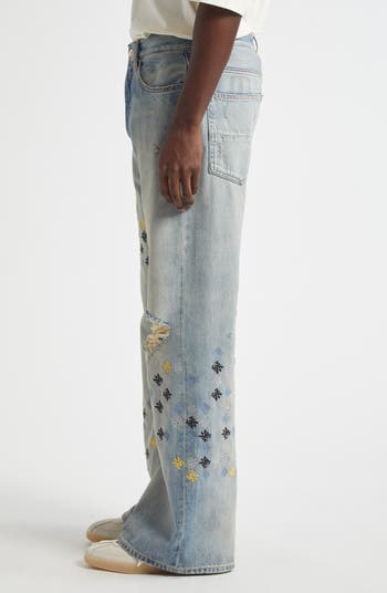 MA Quad Embroidered Flare Jeans