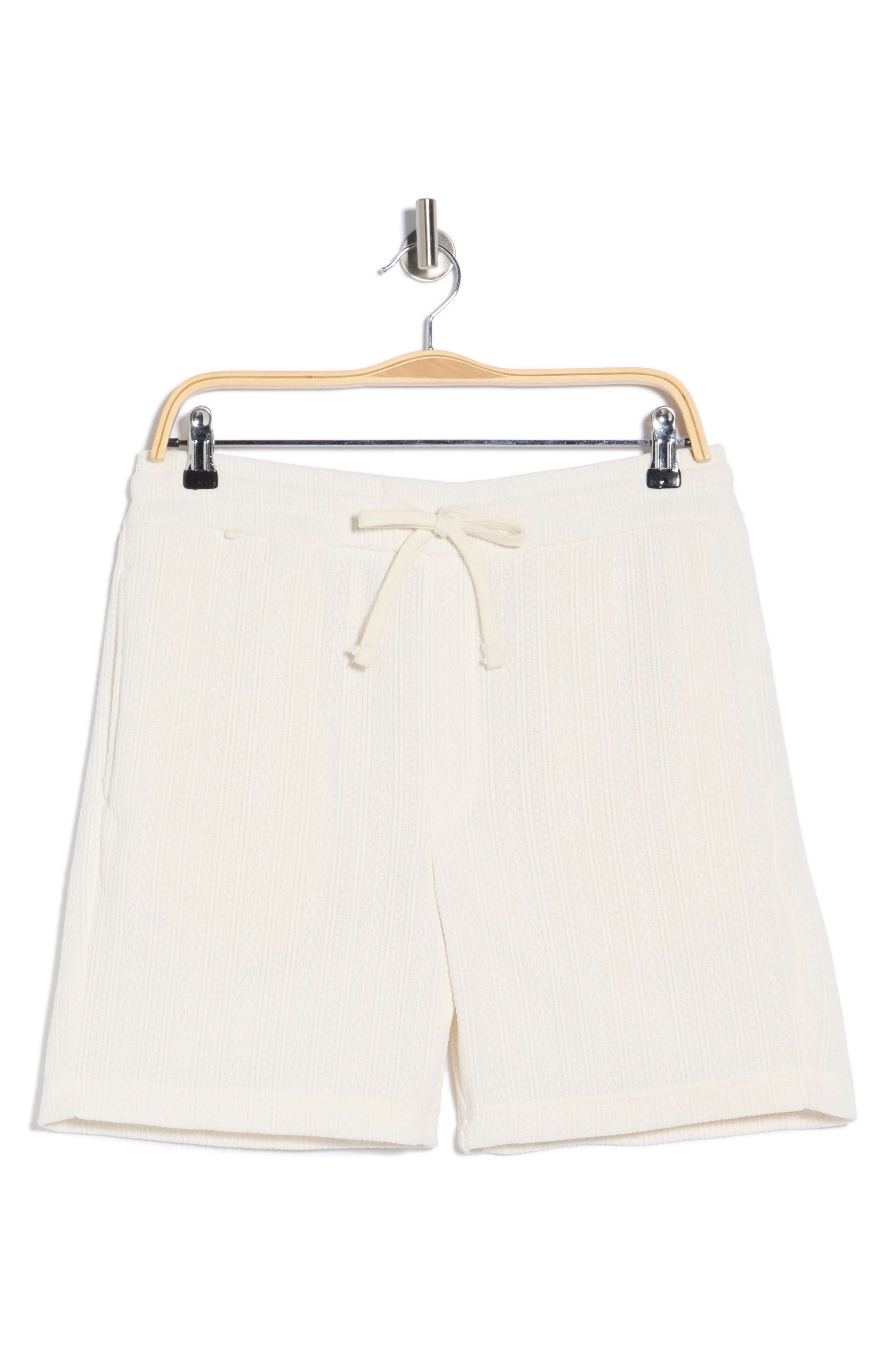 DENIM AND FLOWER Textured Drawstring Shorts