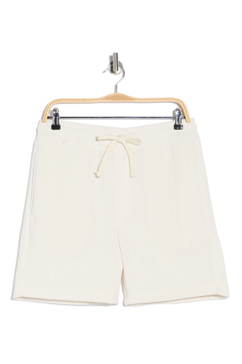 Textured Drawstring Shorts, Alternate, color, OFF WHITE